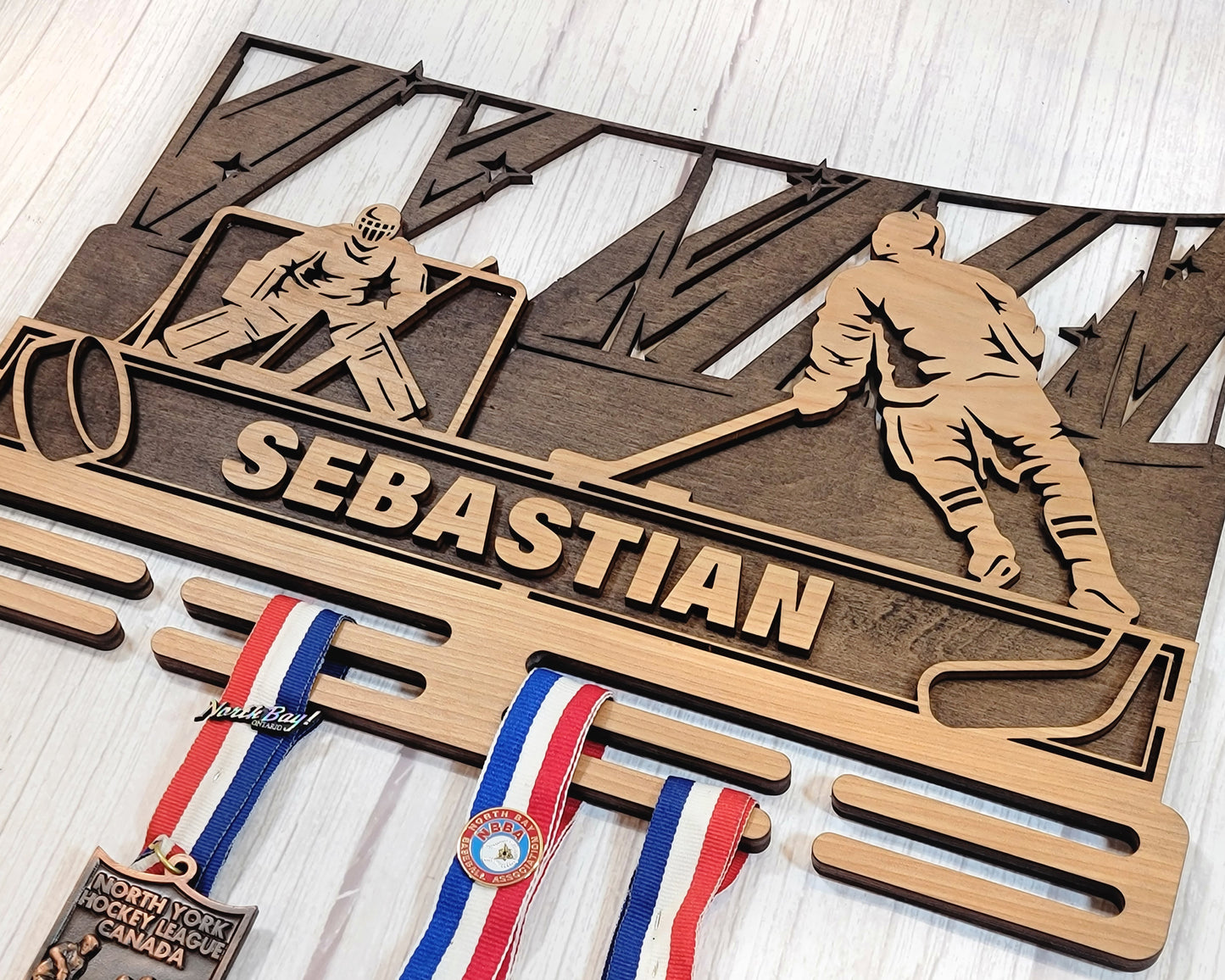 Personalized Hockey Medal Holder