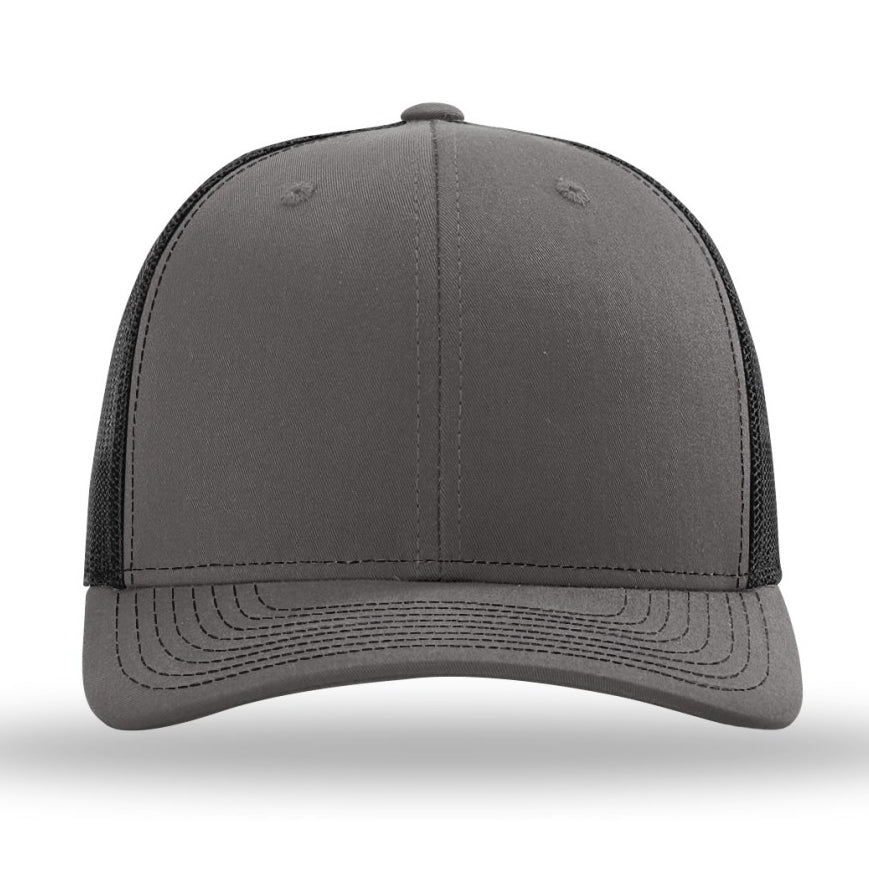 Richardson 112 Trucker Hat - Charcoal Front/Black Back