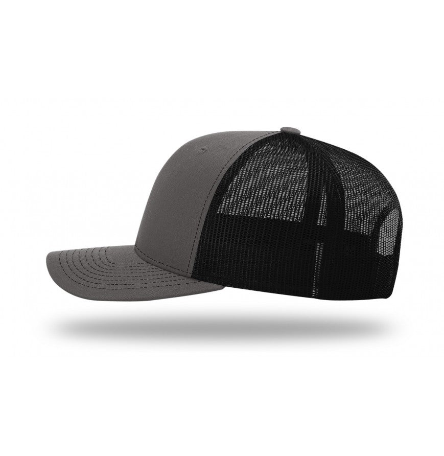 Richardson 112 Trucker Hat - Charcoal Front/Black Back