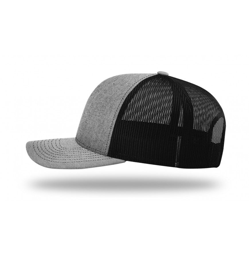 Richardson 112 Trucker Hat - Heather Gray Front/Black Back