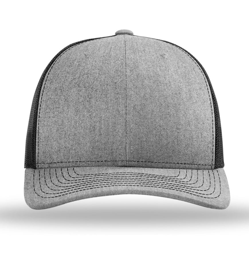 Richardson 112 Trucker Hat - Heather Gray Front/Black Back