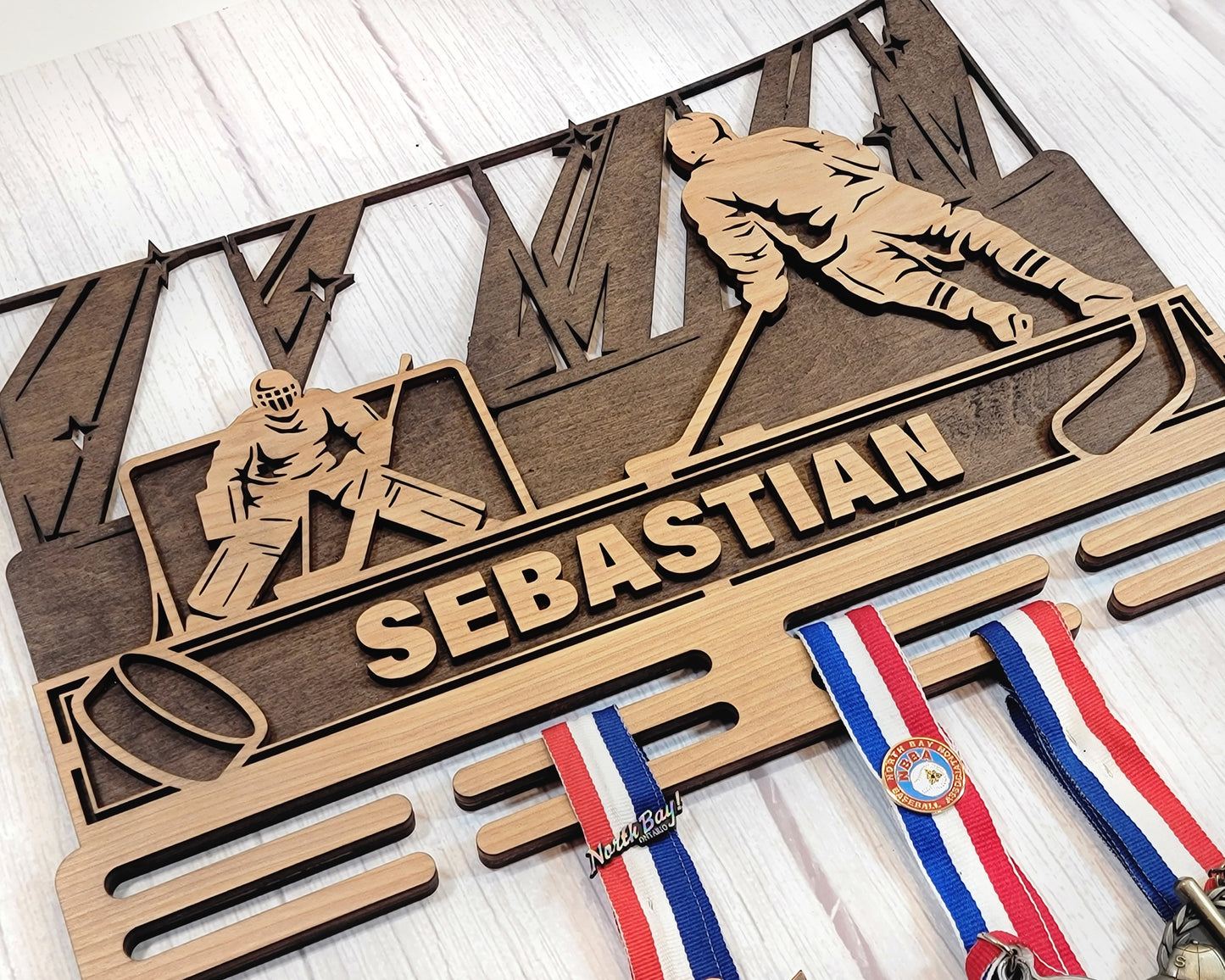 Personalized Hockey Medal Holder