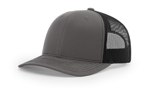 Richardson 112 Trucker Hat - Charcoal Front/Black Back