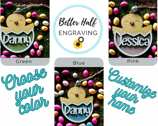 Personalized Chick Easter Tag