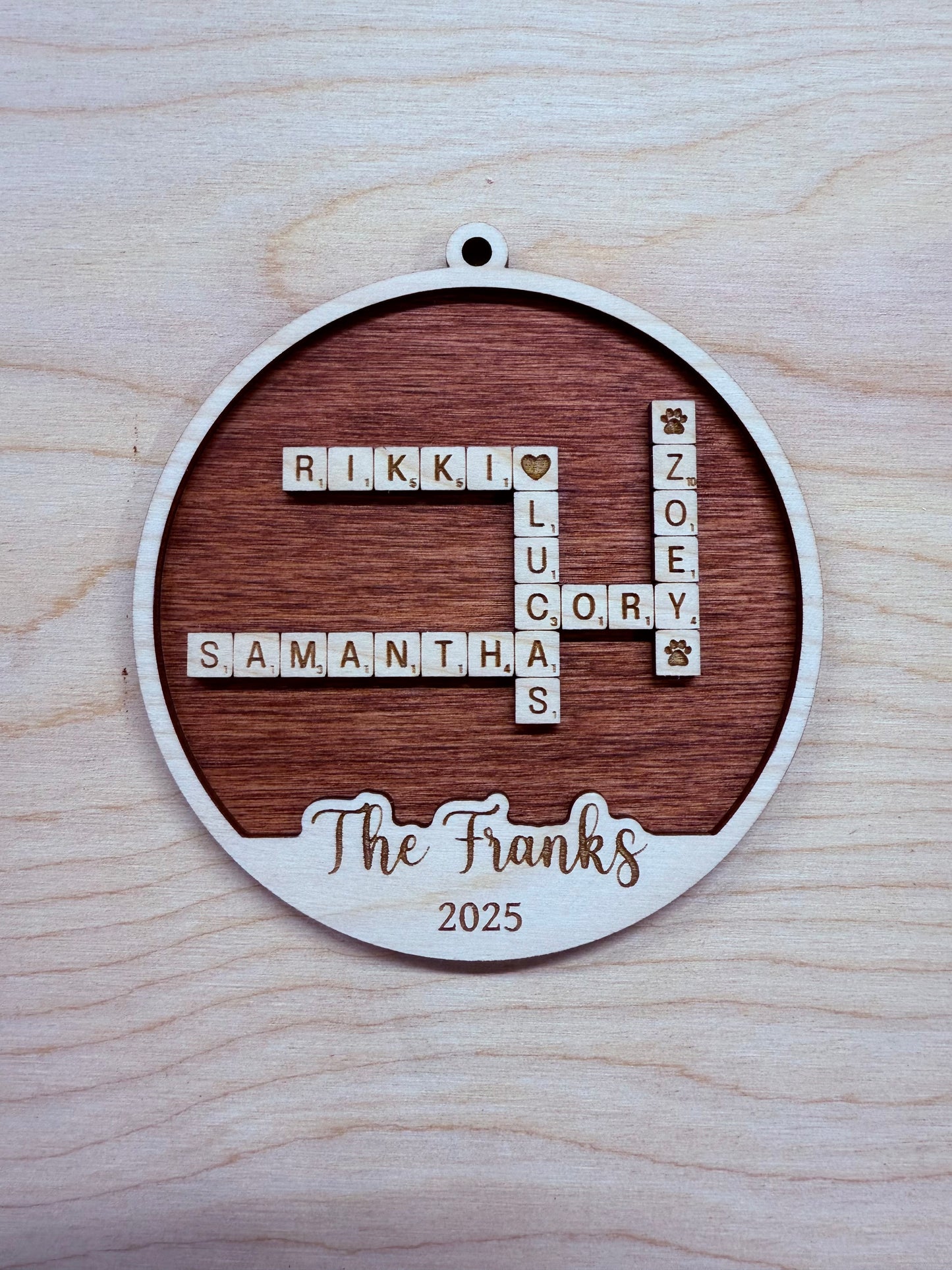 Block Tiles Family Ornament