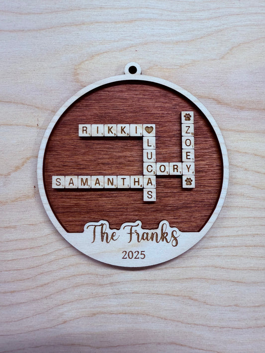 Block Tiles Family Ornament