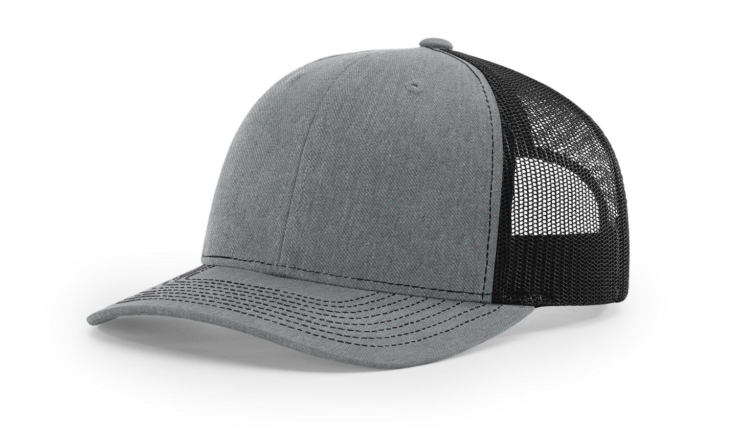 Richardson 112 Trucker Hat - Heather Gray Front/Black Back