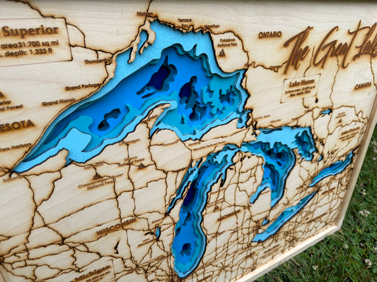 Michigan Great Lakes Multi-Layer Map