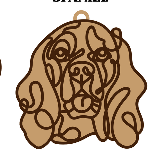 Springer Spaniel Line Art Ornament